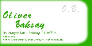 oliver baksay business card